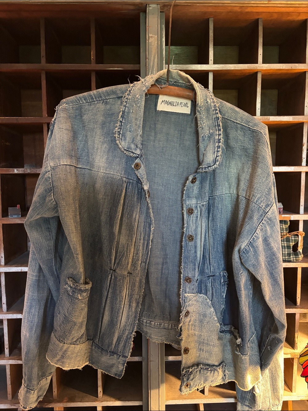 Magnolia Pearl RARE Distressed Light Blue Denim Jacket